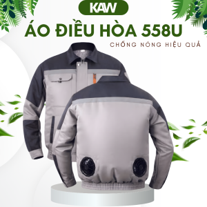 Áo Điều Hòa Việt Nam Cao Cấp 558U Xám Than – Áo Quạt Làm Mát Bền Bỉ, Thoáng Khí, Giảm Nhiệt Hiệu Quả