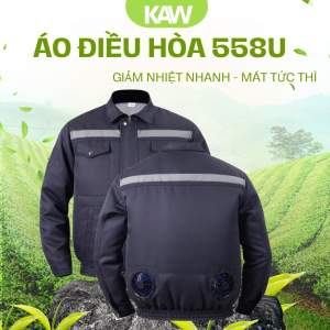 Áo Điều Hòa Việt Nam Cao Cấp 558U Xanh Than Chính Hãng – Áo Quạt Làm Mát Siêu Thoáng, Giảm Nhiệt Nhanh Cho Công Trình
