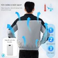 Áo Điều Hòa Việt Nam Cao Cấp 558U Xám Than – Áo Quạt Làm Mát Bền Bỉ, Thoáng Khí, Giảm Nhiệt Hiệu Quả
