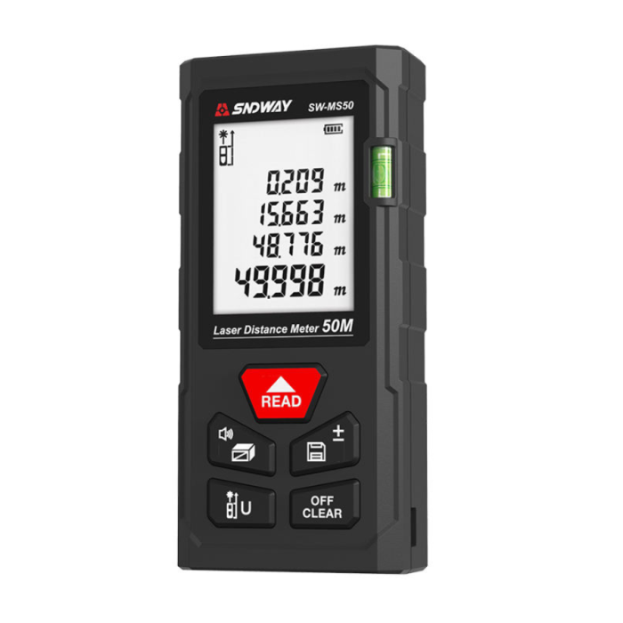Thước Đo Laser 50m SNDWAY Giá Rẻ, Đo Nhanh 0.5s - Sai Số Cực Thấp