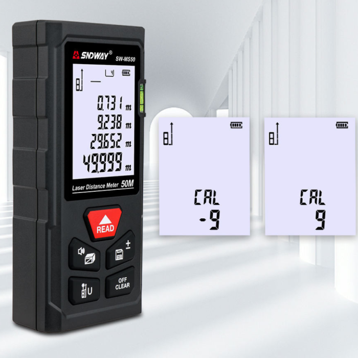 Thước Đo Laser 50m SNDWAY Giá Rẻ, Đo Nhanh 0.5s - Sai Số Cực Thấp