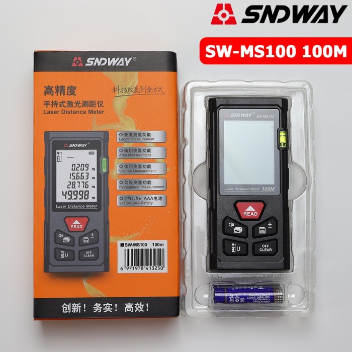 Thước Đo Khoảng Cách Laser SNDWAY 100m Chính Hãng - Tầm Xa Tuyệt Đối