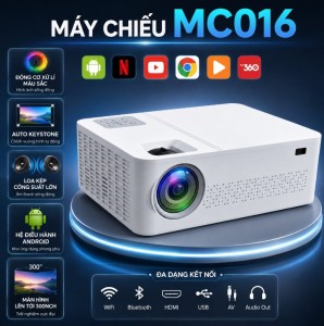 Máy chiếu 4K siêu nét Kaw K650 Plus, Giá rẻ, Chất lượng, độ nét Full HD 1080p, Tích hợp WiFi, Bluetooth