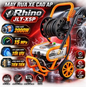 Máy Phun Rửa Áp Lực Rhino JLT-X5P 220V – Công Suất 2000W, Bơm Tiên Tiến, Chính Hãng