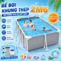Bể Bơi Khung Thép KAW 2m6,  Bạt PVC Chống UV, Dành Cho Gia Đình, Dễ Lắp Đặt