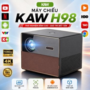 Máy Chiếu KAW H98 4K – 700 Lumens, Auto Focus, Android 9, Kèm Chân Giá, Hỗ Trợ 4K