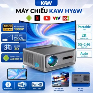 Máy Chiếu KAW HY6W – Full HD 1080P, Android 9, Hỗ Trợ 3D 2026