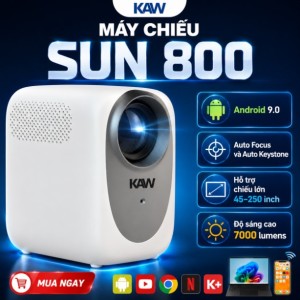 Máy chiếu SUN 800 – Full HD 1080P, Android 9.0, Wifi & Bluetooth