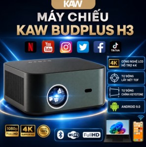 Máy Chiếu KAW Budplus H3 1080P – 600 ANSI, Android 9.0 2026