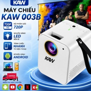 Máy Chiếu KAW 003B, WiFi Bluetooth, Độ Nét 720P 2026