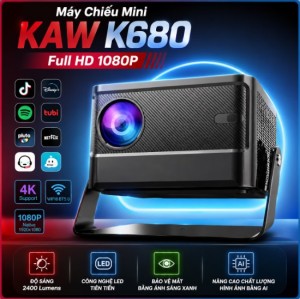 Máy chiếu KAW K680 Bảo vệ mắt, full HD 1080P 2026